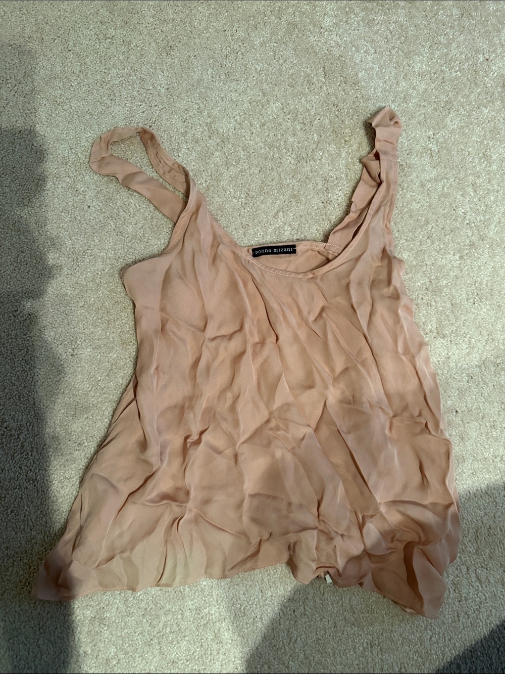 Women's Blush Pink Sleeveless Chiffon Tank silk Small